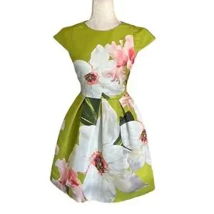 NEW Ted Baker London Lynetta Chatsworth Bloom Skater Fit Flare Dress  US